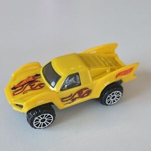Hot Wheels 2015 Baja Truck Yellow with Flame Decals